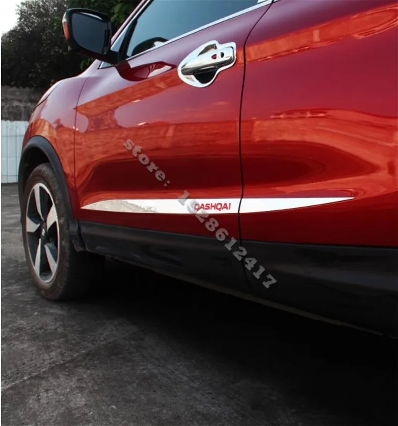 

ACCESSORIES FIT FOR NISSAN QASHQAI J11 2016-2021 CHROME DOOR SIDE LINE GARNISH BODY MOLDING COVER PROTECTOR TRIM