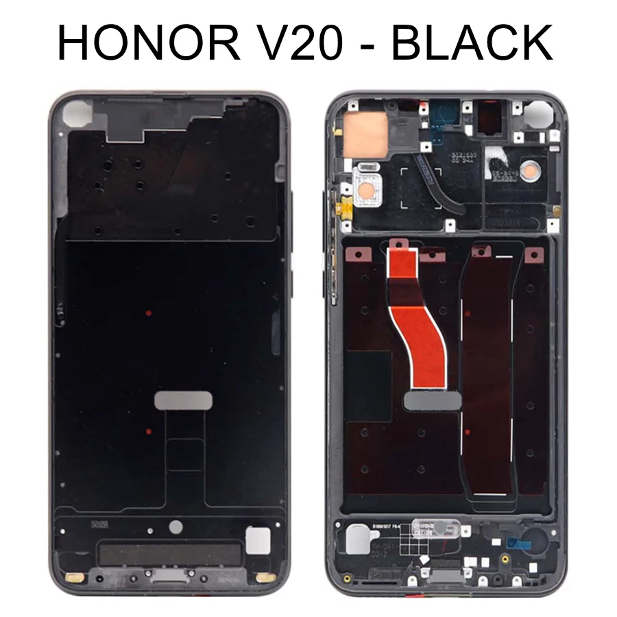 Передняя рамка для huawei Honor View 20, опорная Рамка для экрана, средняя рамка, рамка для huawei Honor 20 Pro, передняя рамка, замена - Цвет: Honor V20 Black