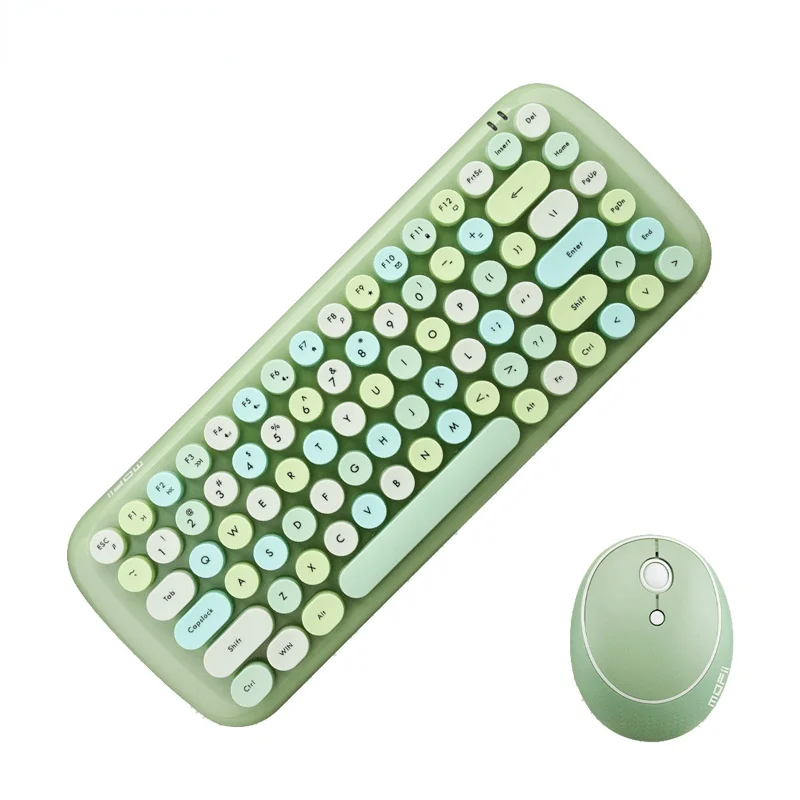 

Jelly comb-2.4g wireless girl keyboard game, soft color combination, keyboard and mouse, laptop, PC, gift Genuine