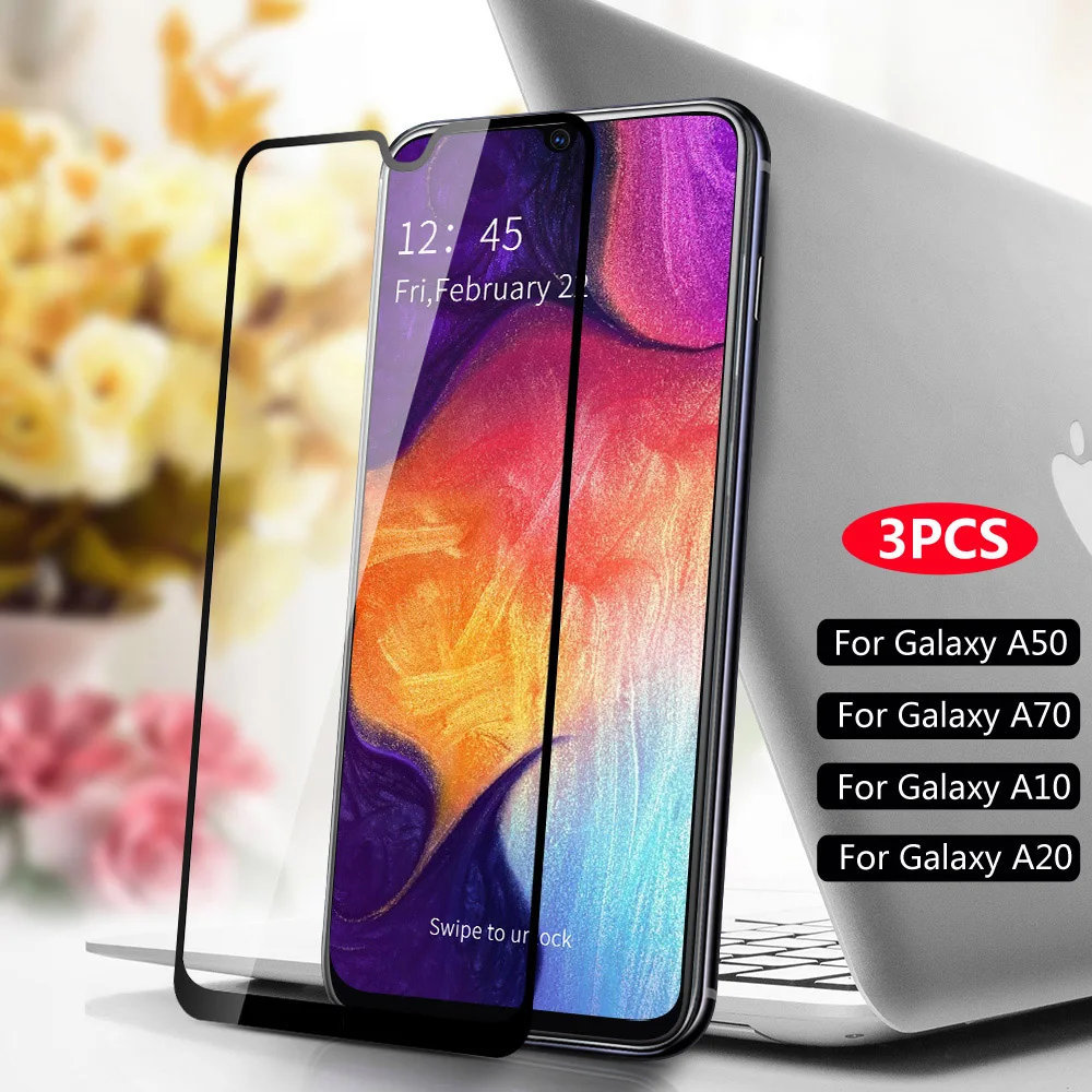 Защитное стекло закаленное для Samsung Galaxy A50/A70/M10/A40/A20S/A30S/A80/A60/A10/A90/A50S 3 шт.|Защитные