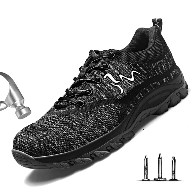 

Work safety shoes men's smash-proof puncture protective shoes deodorant work shoes steel head breathable anti-smash safety shoes