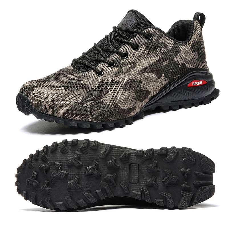 Мужские Нескользящие кроссовки черные или Красные для походов большой размер 39 50