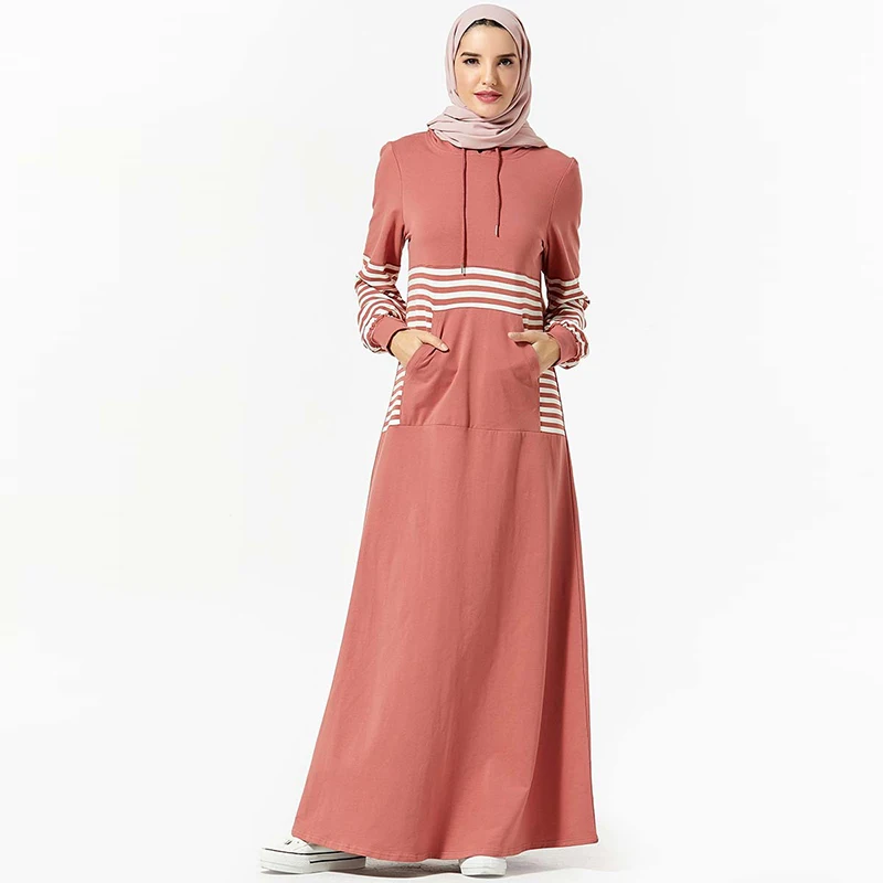 Женское мусульманское платье с капюшоном Abaya в стиле исламского хиджаба Арабский