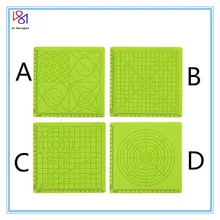 2pcs 3D Printing Pen Silicone Mat Doodle Pad with Basic Geometric Template Multi-Purpose Design Silicone for 3D Drawing Stencils