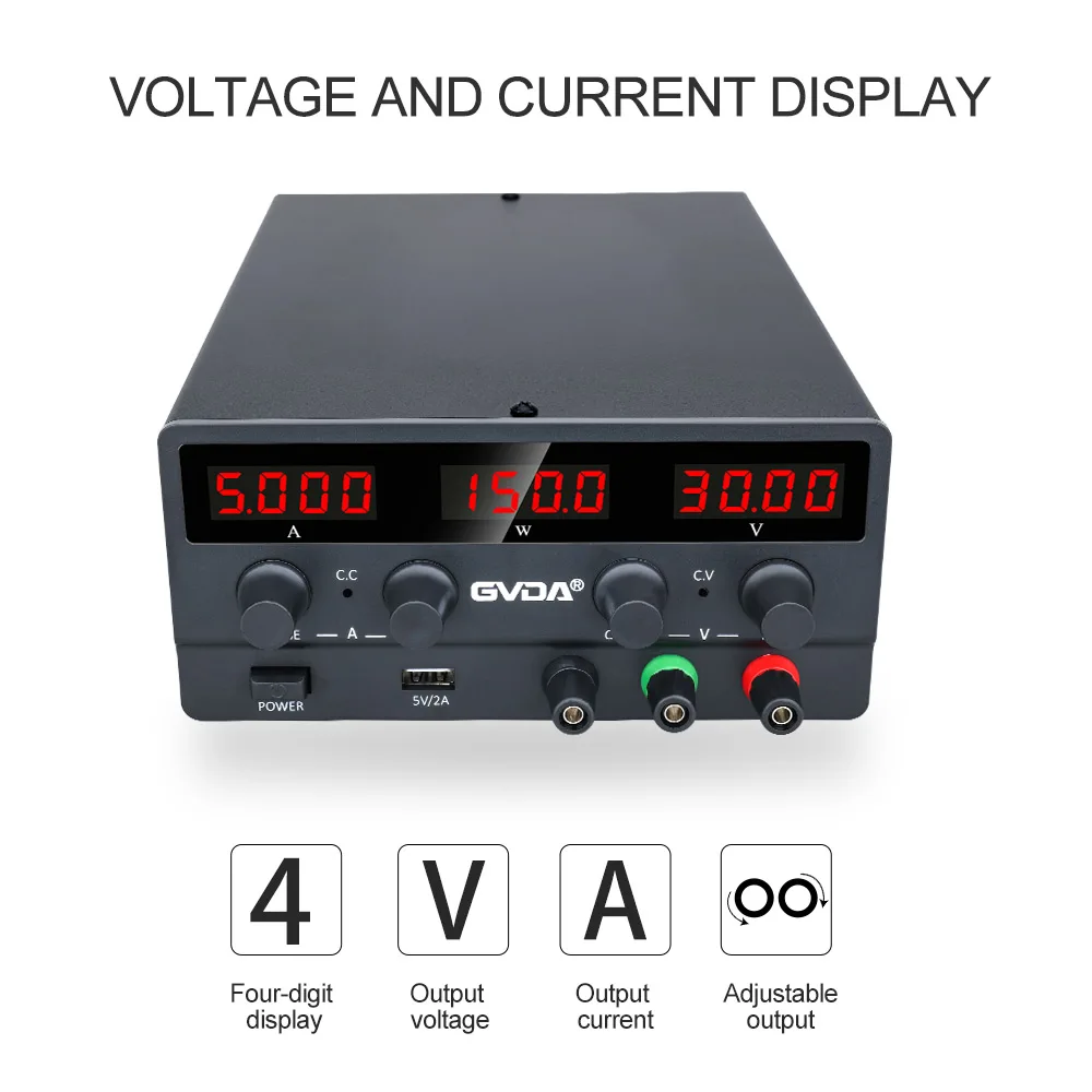 GVDA DC Regulated Laboratory Power Supply Voltage Regulator Switch Stabilized Adjustable Lab Bench Source | Обустройство дома