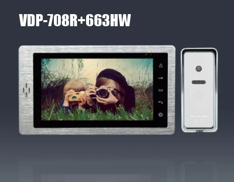 VDP-708R and 663HW XinSiLu TFT монитор lcd цветной " ЖК-видео дверной звонок Домофон домашняя Безопасность Видео система монитор металлическая панель - Цвет: VDP-708R and 663HW