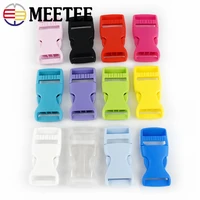 meetee 100pcs 15202532mm plastic release buckle color hook clip safety pet collar outdoor backpack belt luggage accessories