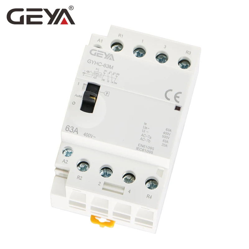 Бесплатная доставка ручной контактор GEYA 4P 40a 63a 2NO2NC или 4NO 220V Din rail бытовой