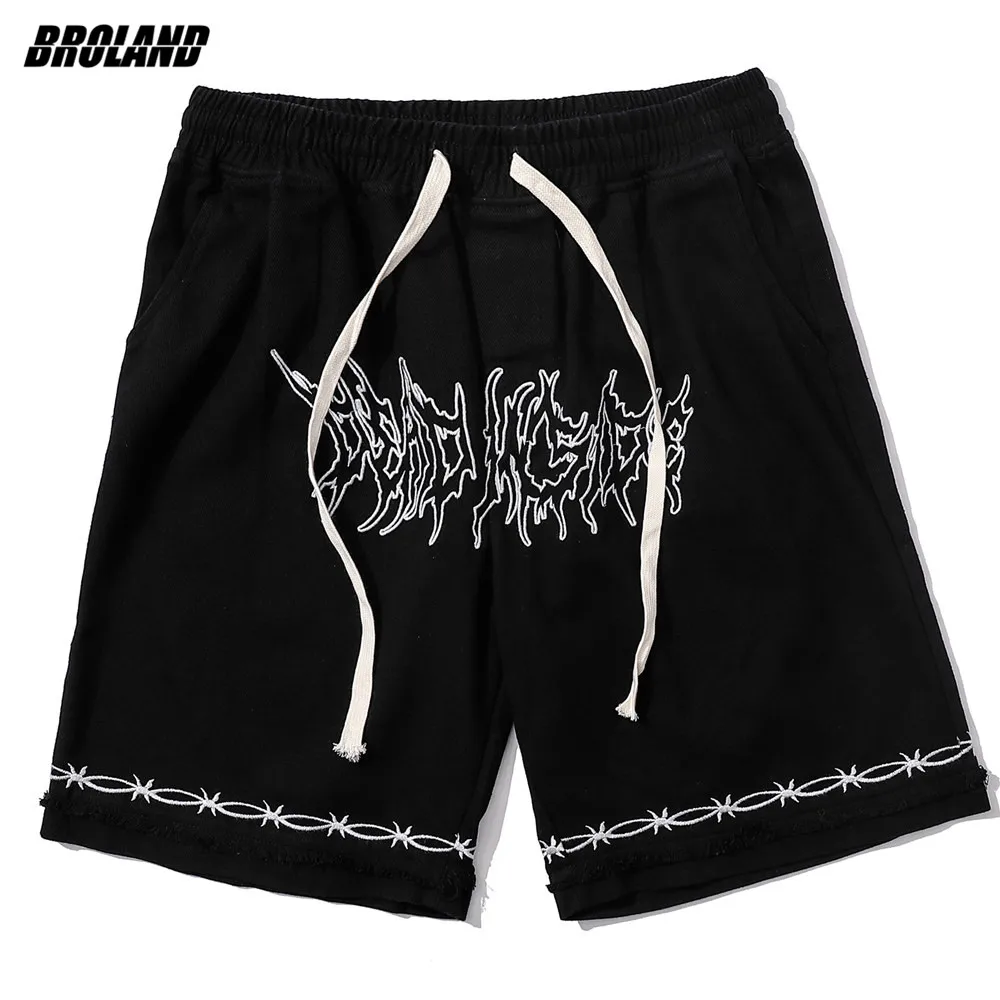 

Short Men Basketball Letters Print 2021 New Summer Hip Hop Oversized Polyester Casual Harajuku Streetwear Mesh Holes Short