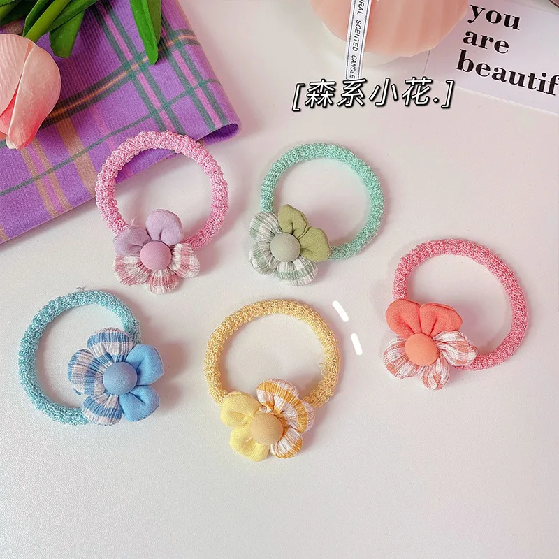 

Милые резинки для волос радужного цвета, эластичные резинки для волос в клетку с цветами, пушистые резинки, аксессуары для волос для женщин ...