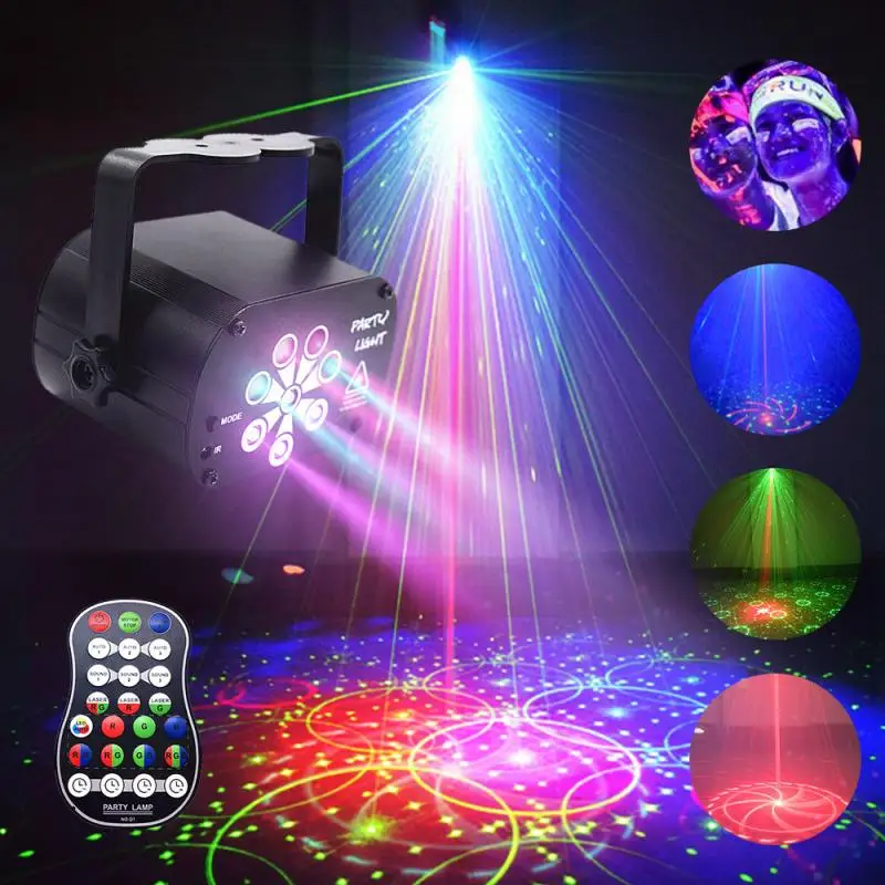 

New mini Disco DJ light UV8 hole pattern starry sky projection Voice Control lamp KTV bar home colorful atmosphere light flash