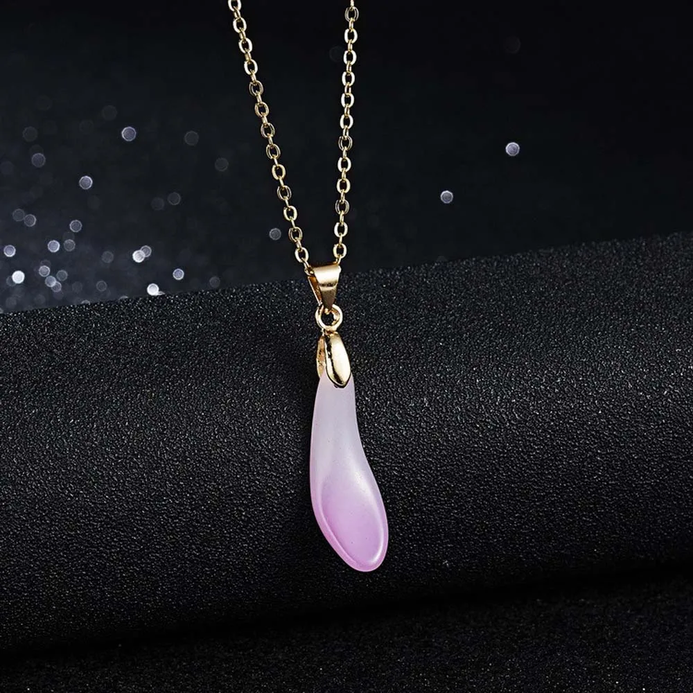 Опал капать ожерелье Любовь угловой разрыв лунный камень опал кулон для женщин