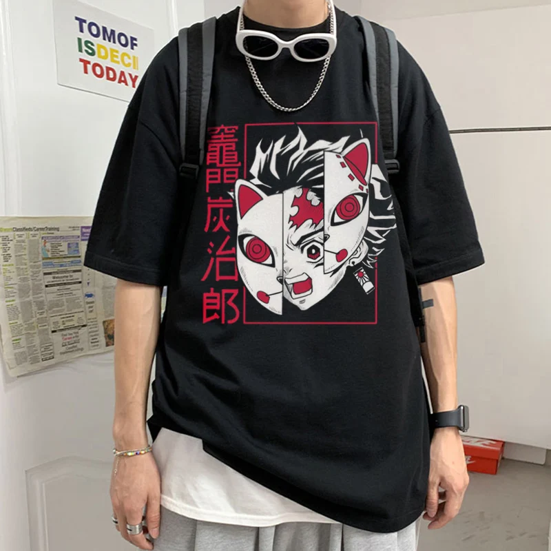 Tanjiro камадо Nezuko Принт футболки одежда классные виде без Yaiba женские с коротким