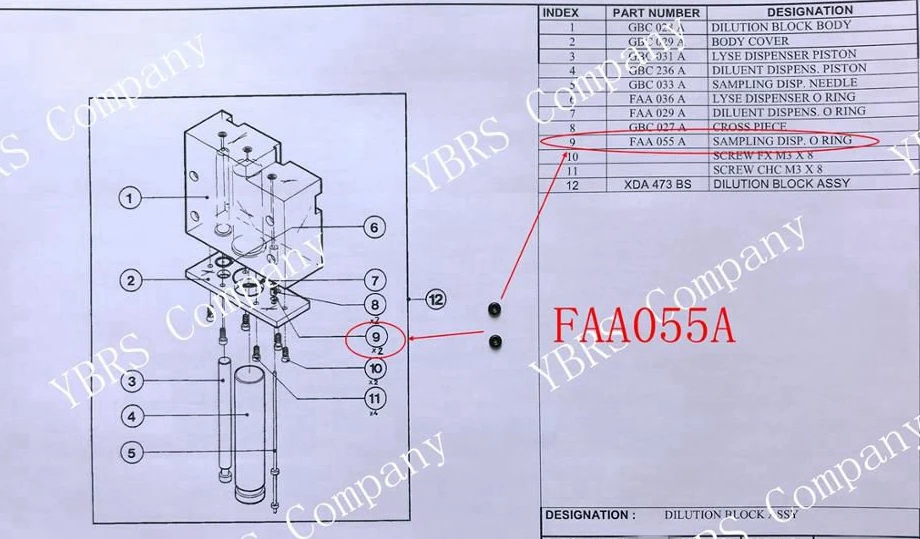 FAA055A уплотнительное кольцо для ABX M60 Micros 60 Micros60 ES60 CRP Bayer ADVIA дискретный шприц