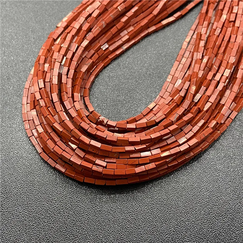 

2x4mm Natural Stone Beads Square Tube Beads Jaspers Jades Agates Spacer Beads For Jewelry Making Diy Handmade Craft 15" Strand