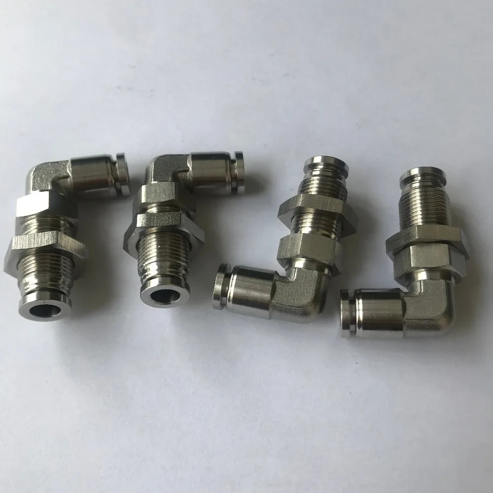 Pneumatic Stainless steel Hose 4-12mm Quick Connect Air Fitting PLM Union 90 Degree Elbow Plastic Bulkhead fitting | Обустройство