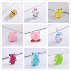 Бусины-шармы женские из серебра 925 пробы с изображением утки, медведя, кролика, кошки