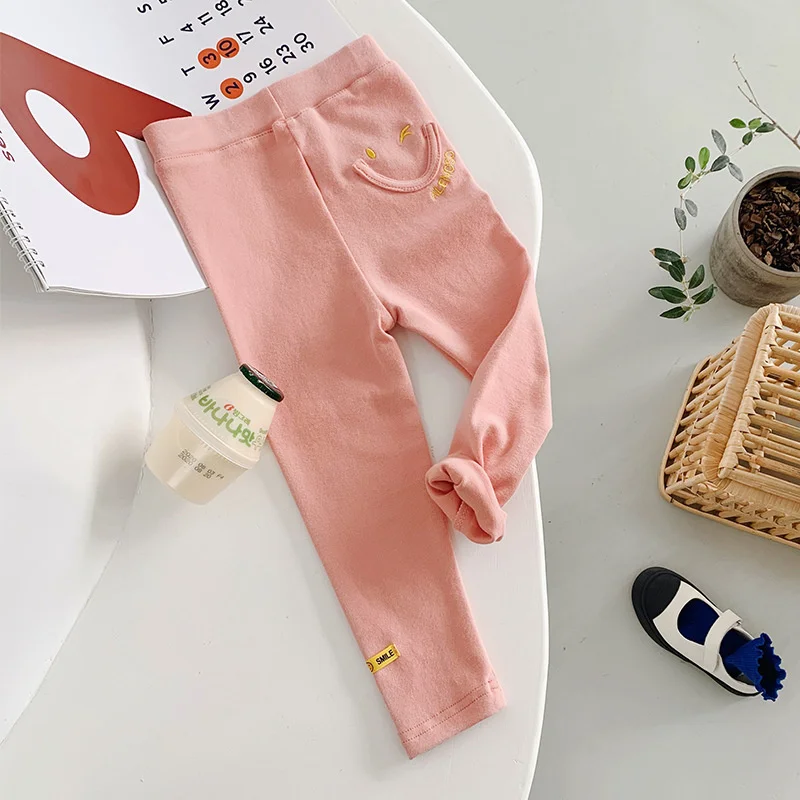 

Children's Elastic Leggings 2021 Autumn New Girls' Solid Color Black Gray Cotton Soft Matte Leggings Fashion