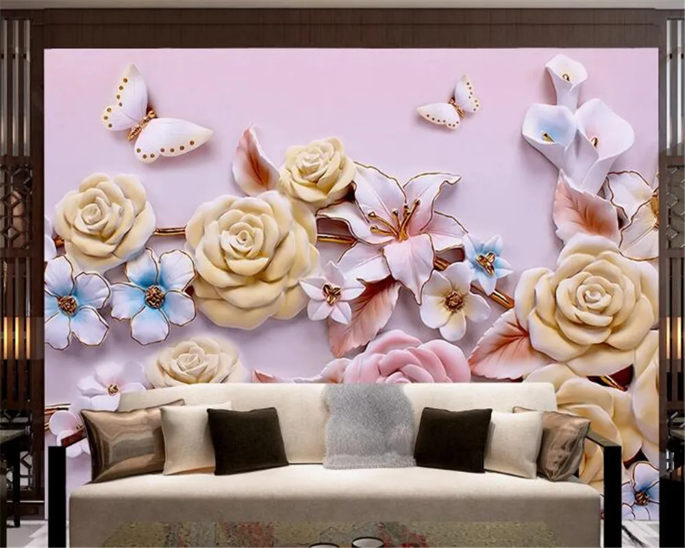 Золотая фольга beibehang с тиснением на заказ роспись Настенные обои для гостиной