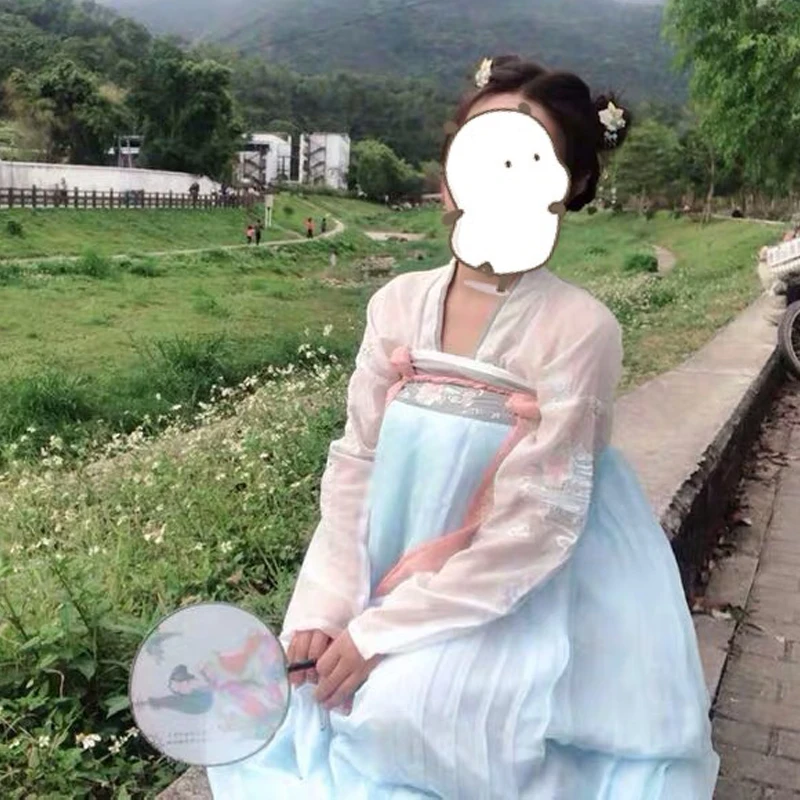 Новое платье Hanfu, Женский Классический танцевальный костюм, народное платье, Древний китайский стиль Hanfu, танцевальный костюм, одежда для сцены
