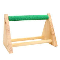 parrot perch for chicks natural wood bar parrot training stand triangular rack with scrub stick easy to install