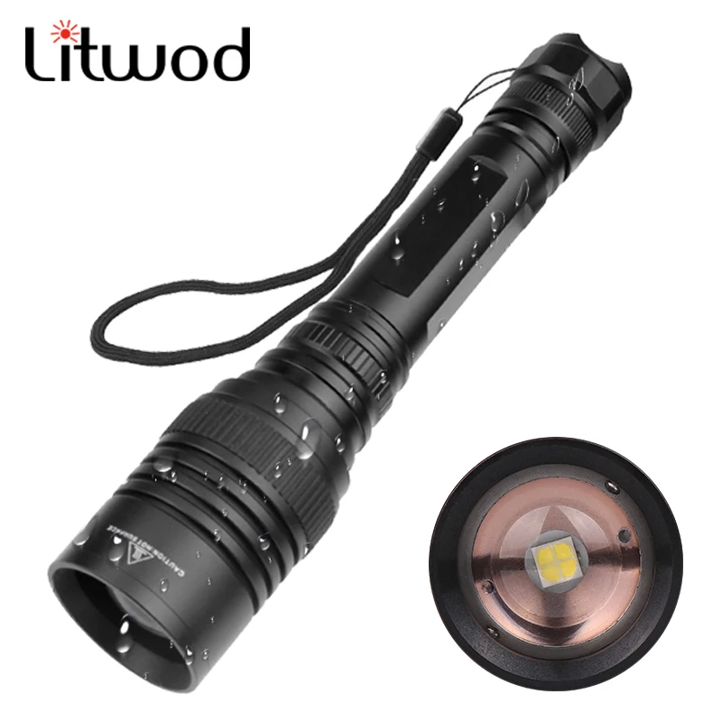

Z90P73LED Flashlight XHP70.2 32w Tactical Flashlight 3200LM Powerful Zoom Light 18650 Battery Waterproof Outdoor Camping Lantern