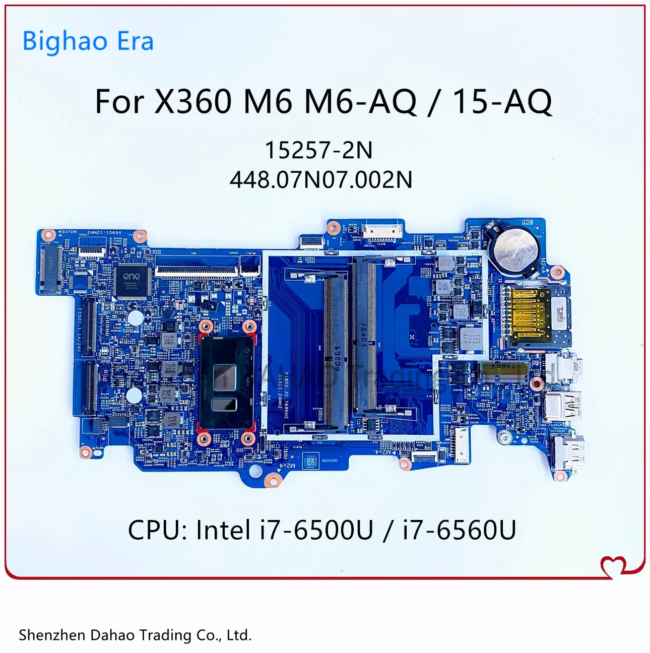 

448.07N07.002N 15257-2N для HP Envy X360 M6 M6-AQ 15-AQ материнская плата для ноутбука с процессором i7-6500U 856280-601 856280-001 100% рабочий