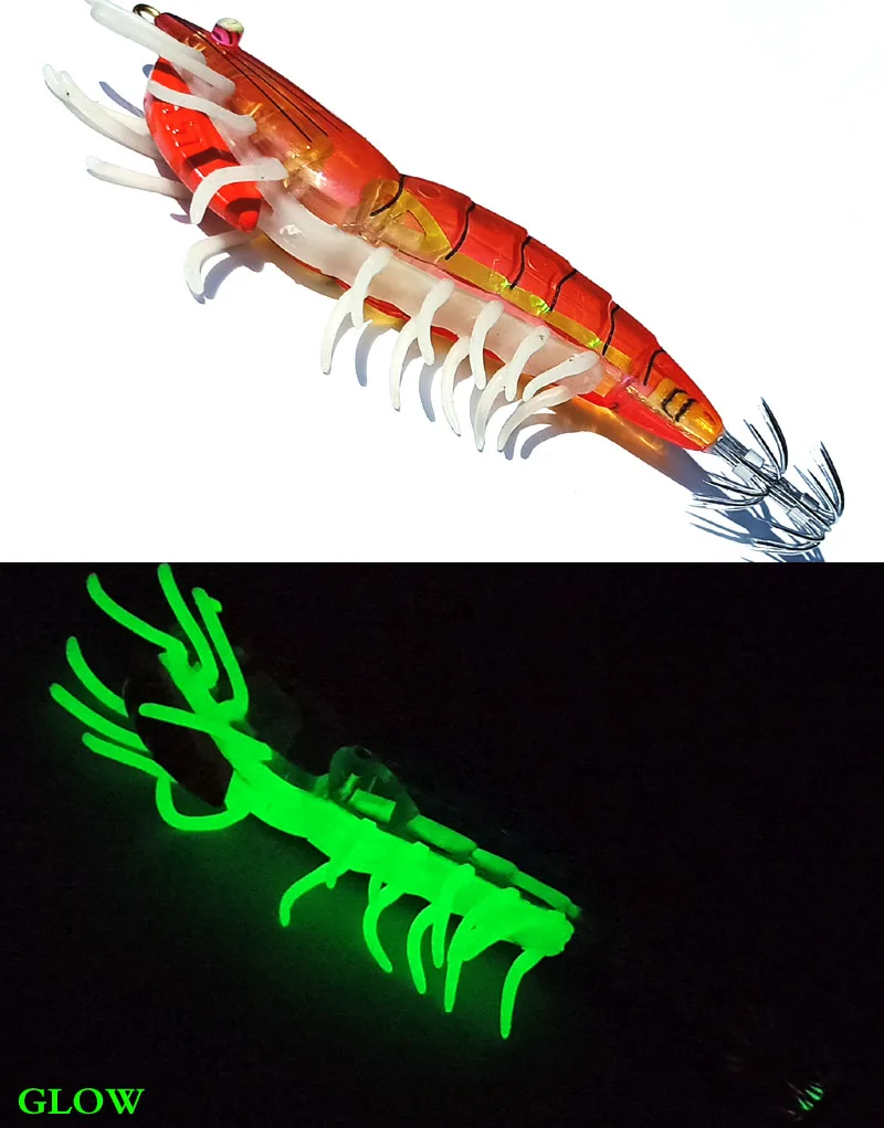 Lumious мягкие ножки осьминог джиг кальмар приманки светятся в темноте рыболовные