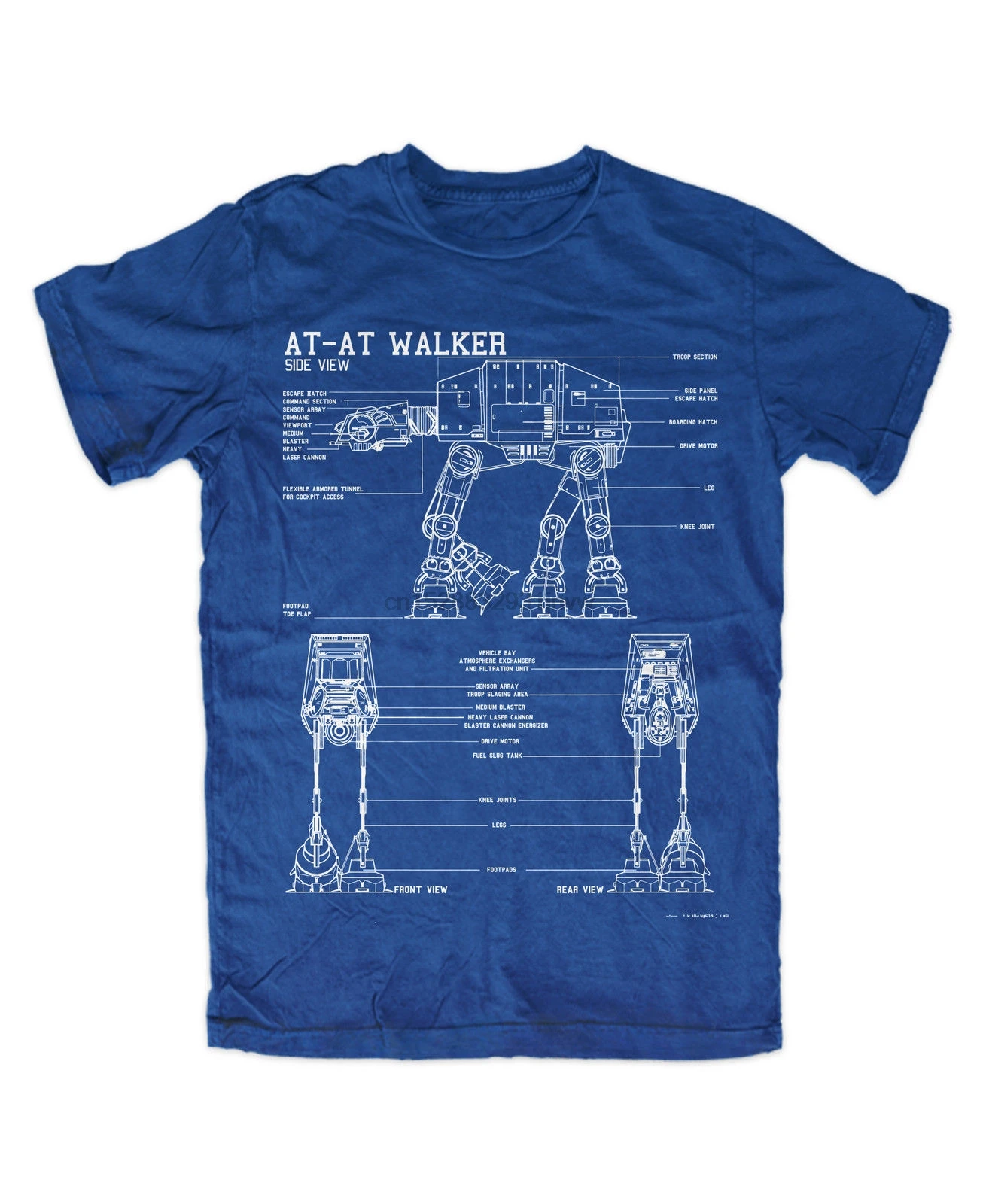 

At-At Walker Premium T-Shirt Krieg Star Ship Episode Sterne Space Wars Blue Cool Funny T-Shirt Men High Quality Tees