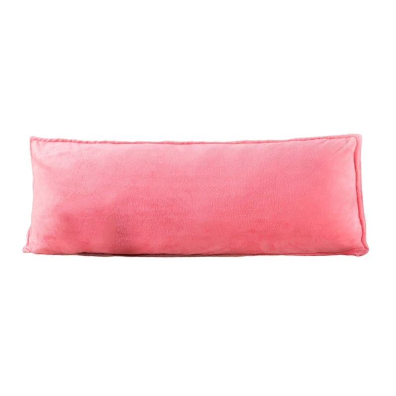 Pink Чехол для подушки, мягкий фланелевый чехол для подушки, однотонный чехол для подушки, длинный прямоугольный короткий Стильный чехол для подушки для украшения дома и спальни - Цвет: Pink