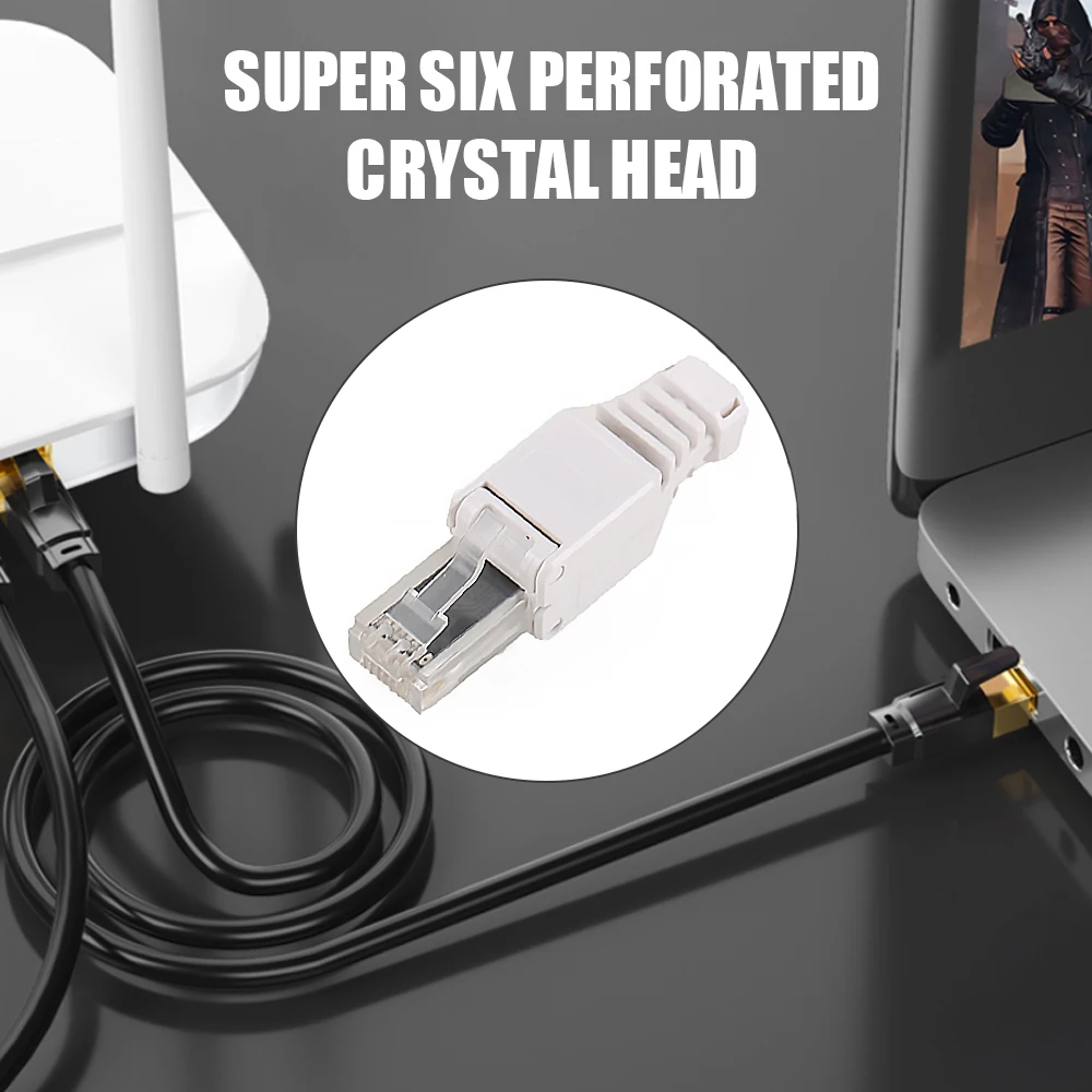 

Network Connectors Tool-free Crystal Head UTP Plug PC Housing Power Line Network Adapter Prevent Loosening Coupler