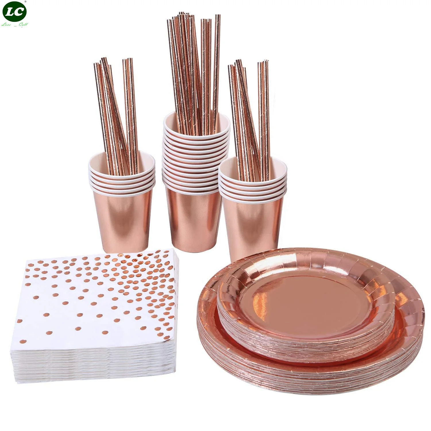 

146PCS Disposable Paper Cup Paper Napkins Plates Straws Straws Set Disposable Tableware Sets Disposable Plates
