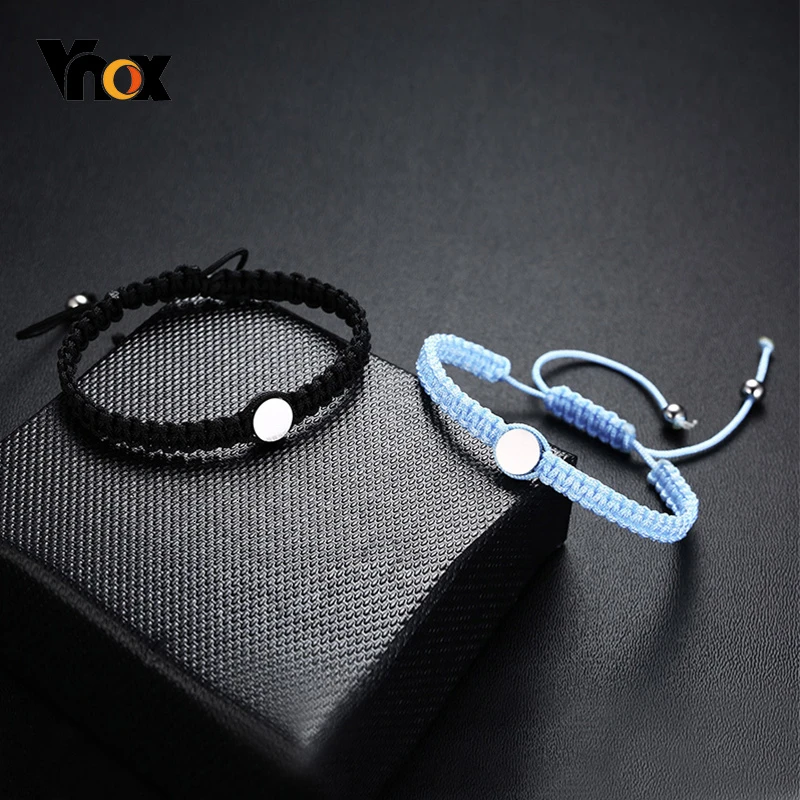 Vnox его и ее соответствующие пары браслетов для женщин мужчин с ручной плетеной