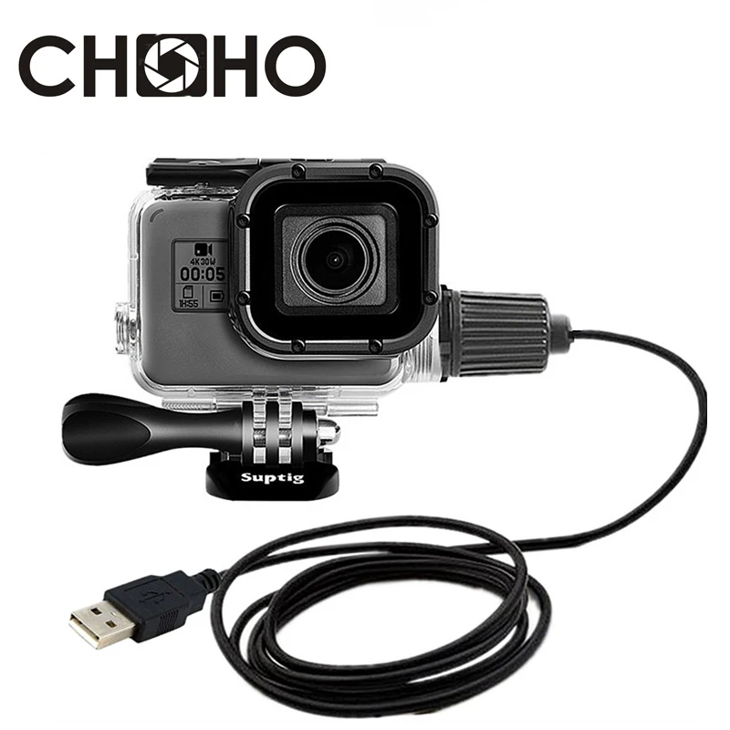 Waterproof Case Housing Diving 30M motorcycle Charging cable Protect Shell For Gopro Hero 5 6 7 Black New go pro Accessories
