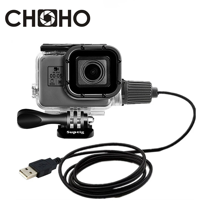 Case da Habitação à Prova Cabo de Carregamento Shell para Gopro Água Mergulho Motocicleta Proteger Hero 5 6 7 Preto Novidades ir Acessórios Pro d’ 30m