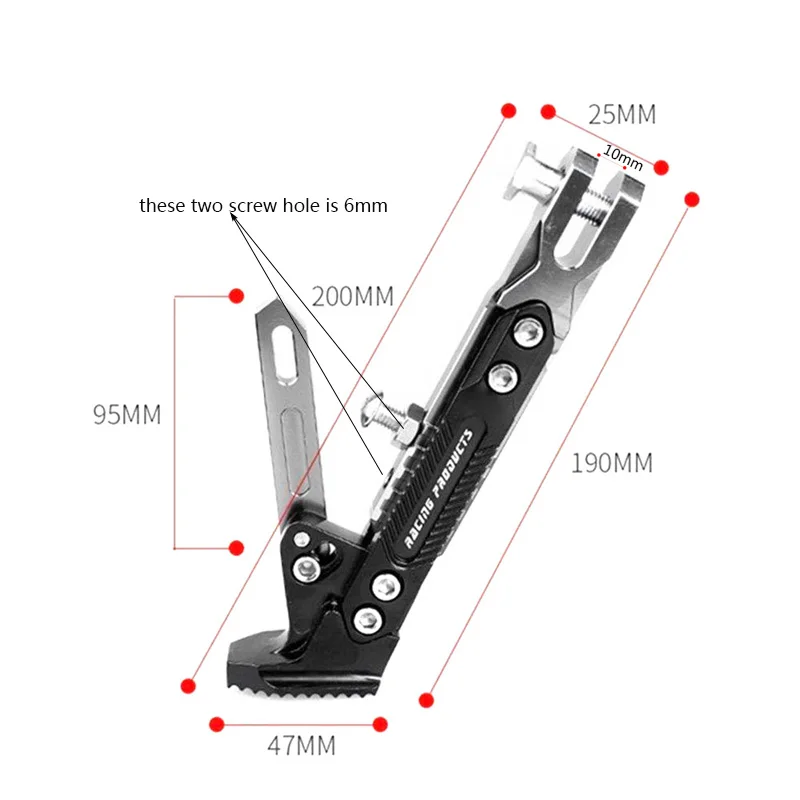 

Motorcycle Stand Side Support Side Kickstand Parking Support Adjustable Aluminum Alloy Universal Bracket Scooter Kickstand