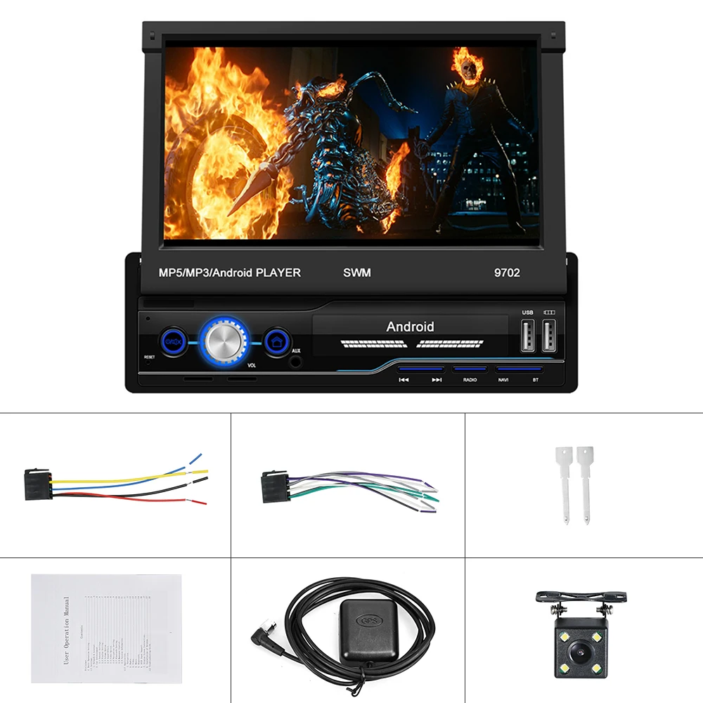 AMPrime 1 Din Android автомобильное радио 7 &quotавтомобильный мультимедийный плеер