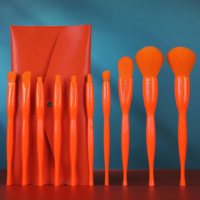 Набор кистей для макияжа ярких цветов 10 шт. с сумкой новинка 2020 года набор