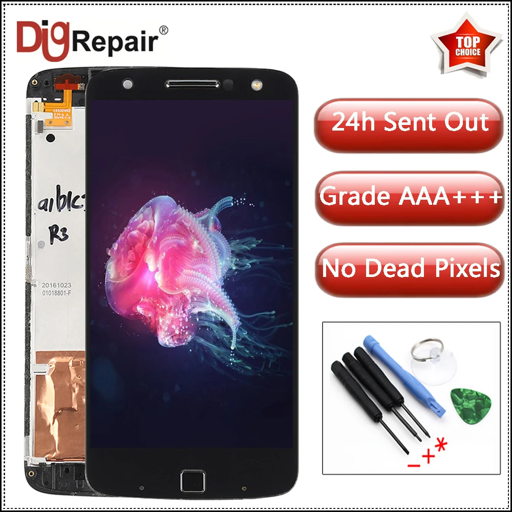 5," для Motorola Moto Z Force Droid lcd x1650-02 дисплей с сенсорным экраном дигитайзер с рамкой для Moto Z Force Droid lcd черный