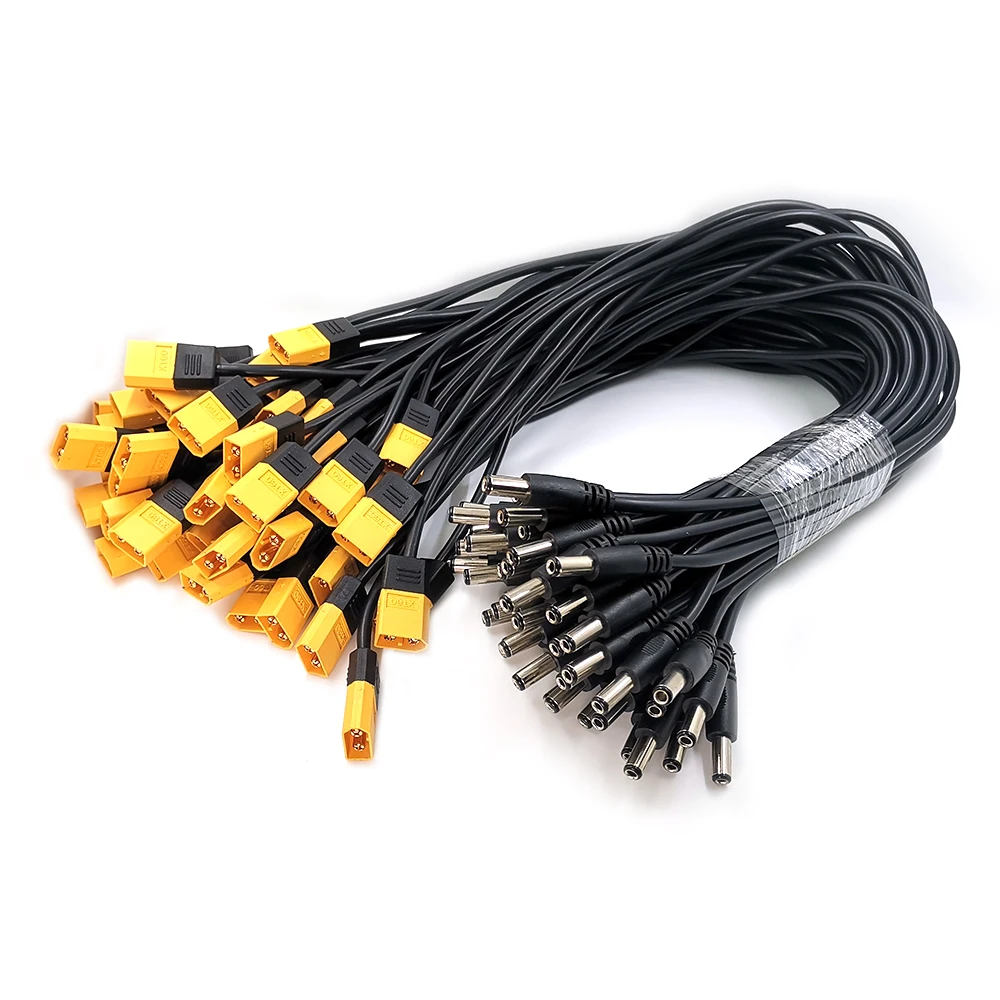 

22AWG 45CM XT60 Male Bullet Connector To Male DC DC5525 Power Cable 5.5x2.5mm Adaptor For TS100 Electronic Soldering Iron