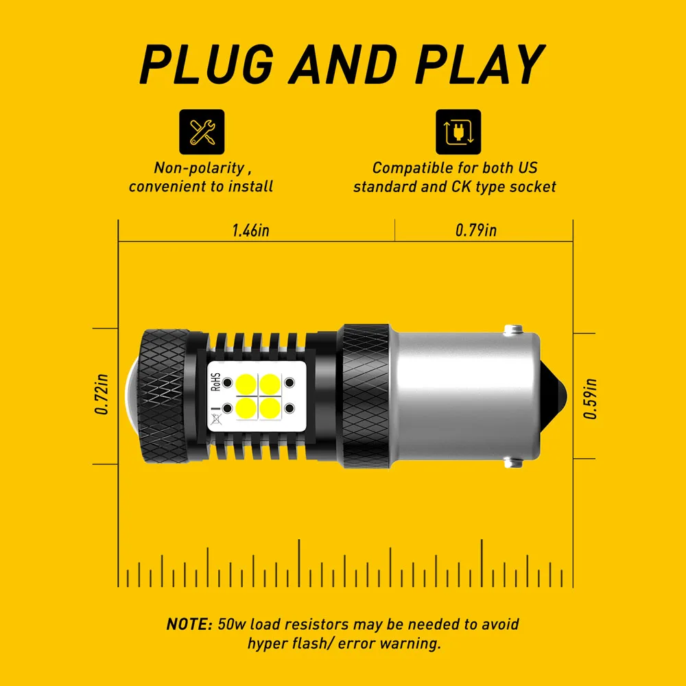Светодиодсветодиодный парковочные огни AUXITO P21W CANBUS BA15s 7506 1156 LED 3030SMD дневные