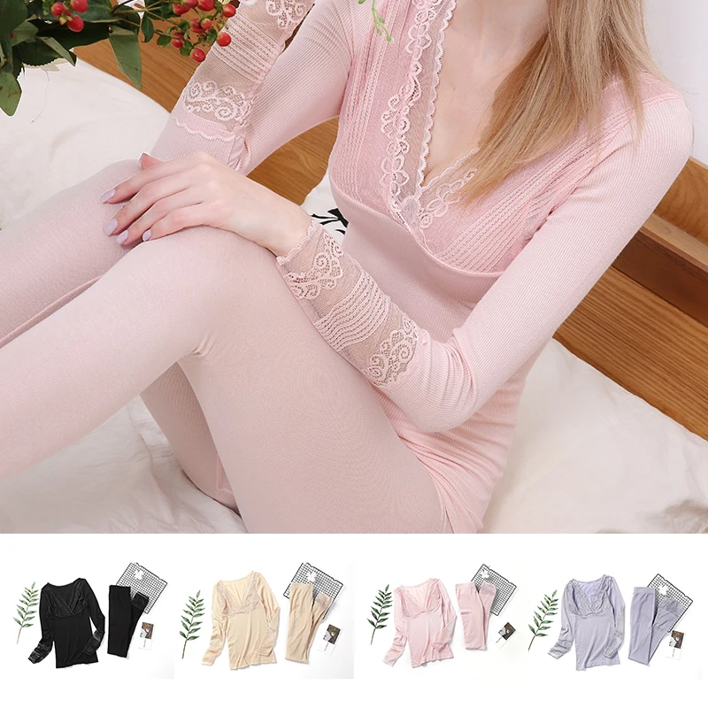 Женское термобелье в форме тела комплект теплого нижнего белья модный тонкий