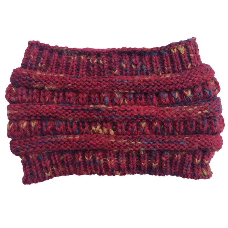 red no tag New Headwear Knitted Crochet Headband Turban Winter Ear Warmer Headwrap Elastic Hair Band for Women's Wide Hair Accessories - Цвет: red no tag