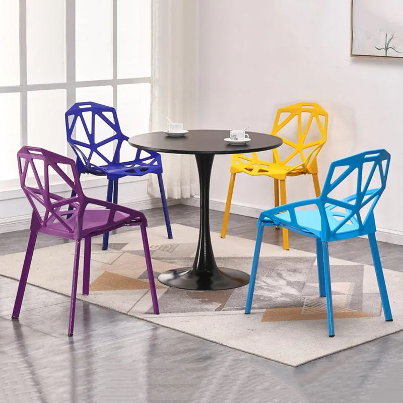 Скандинавские креативные PP пластиковые полые стулья обеденные для обеденных