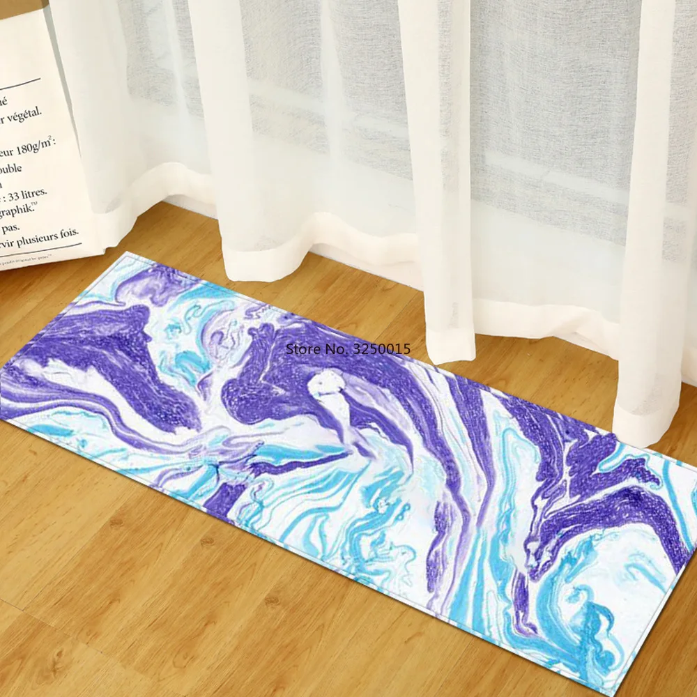 

Кухонный коврик, Придверный коврик, коврик для спальни, коридора, украшение для пола, коврик для ванной, нескользящий коврик, 3D мраморный рис...
