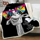 Постельные принадлежности, забавный Жираф, шерпа, одеяло, одеяла с изображением животных, одеяло s для кроватей, радужные солнцезащитные очки, мягкое пушистое одеяло, орангутанг, постельные принадлежности