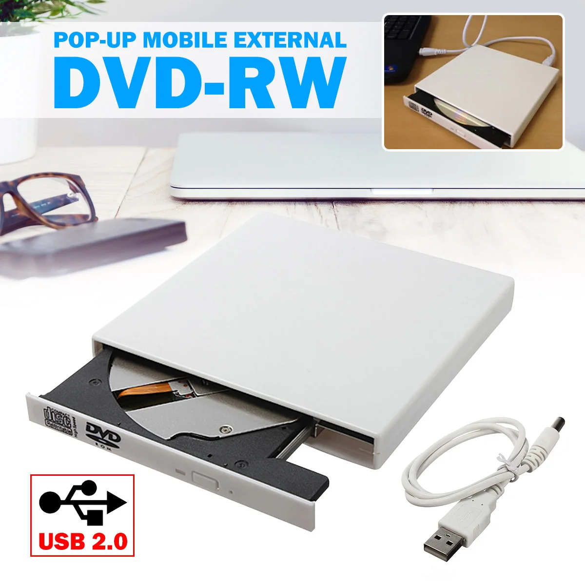 LEORY USB 2 0 Внешний CD RW/DVD RW привод горелка DVD ROM комбо писатель для ноутбука Mac ноутбук