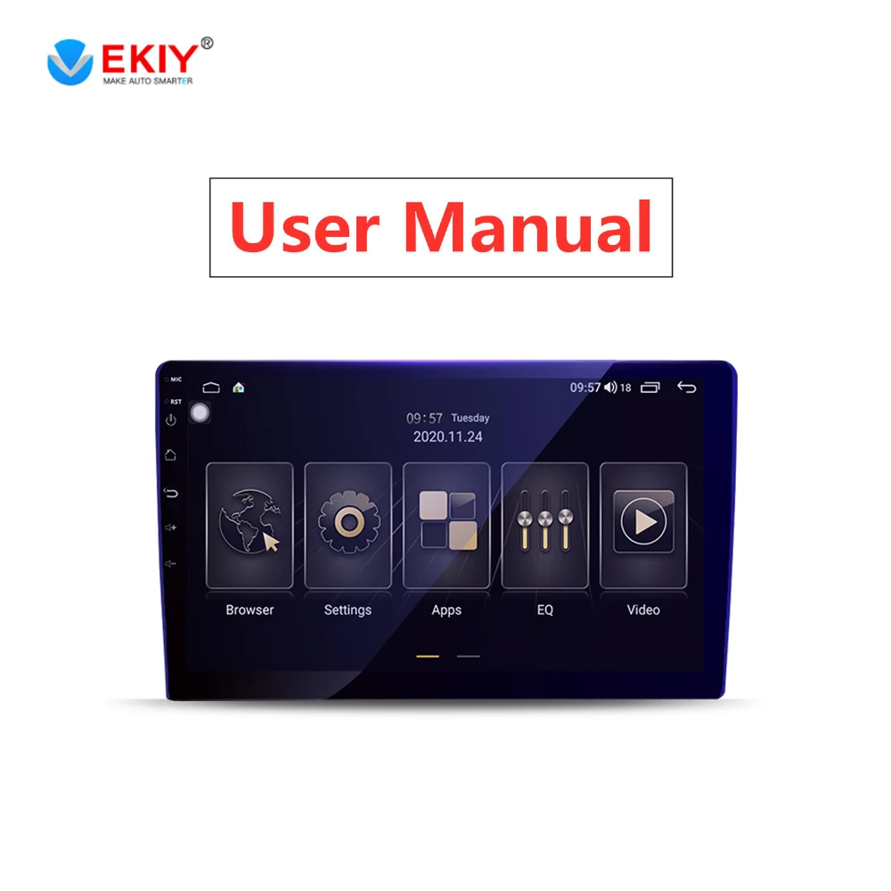 Мультимедийное руководство пользователя Ekiy Android 10 T900 в описании.