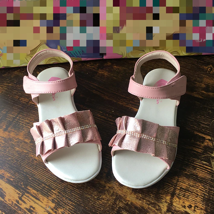 

Super Quality 1 pair Sequins girl fashion Sandals Children shoes, pink&silver Kids shoes