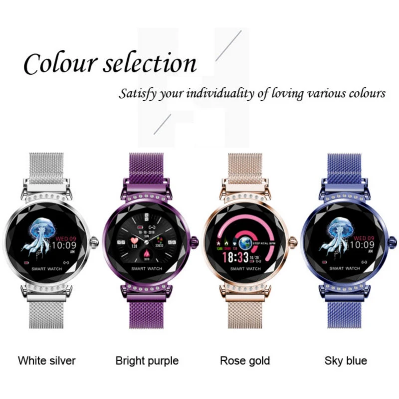 

Newest Fashion H2 Smart Watch Women 3D Diamond Glass Heart Rate Blood Pressure Sleep Monitor Best Gift Smartwatch